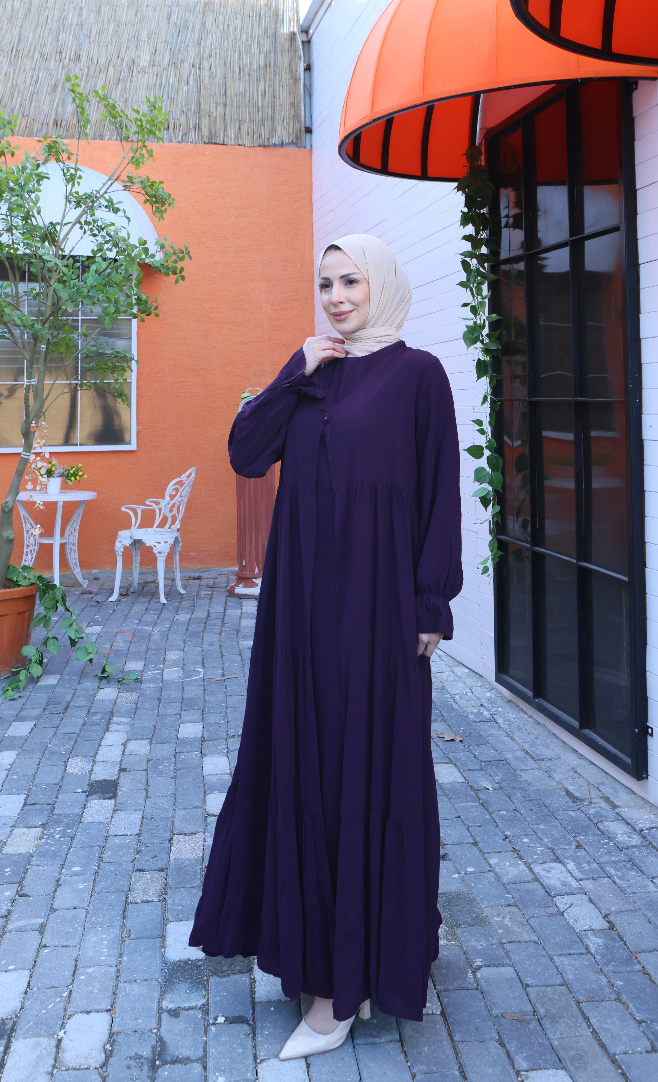 İçi Yarım Kol  Umre Takımı Mürdüm   HNT7050