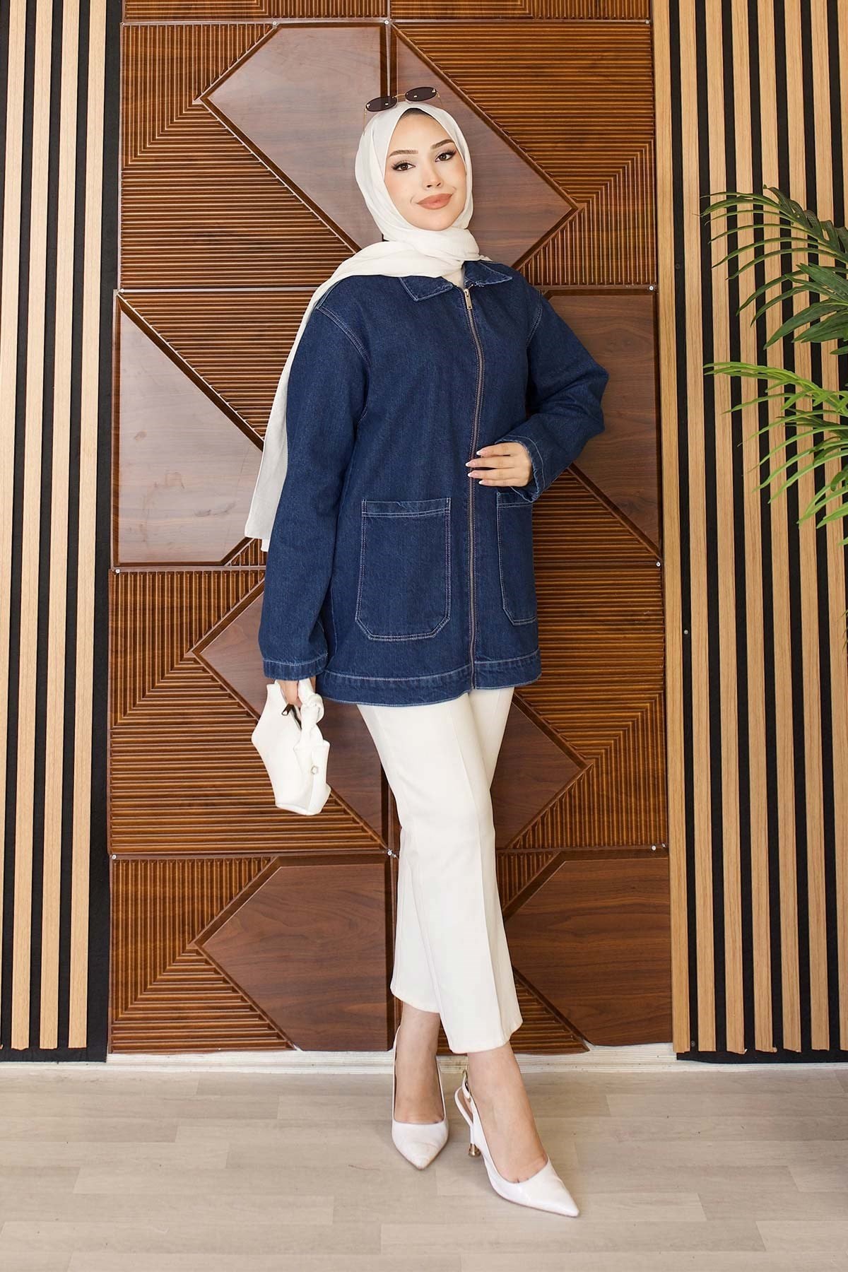 Kot Ceket | Koyu Cepli Fermuarlı Oversize Günlük Stil