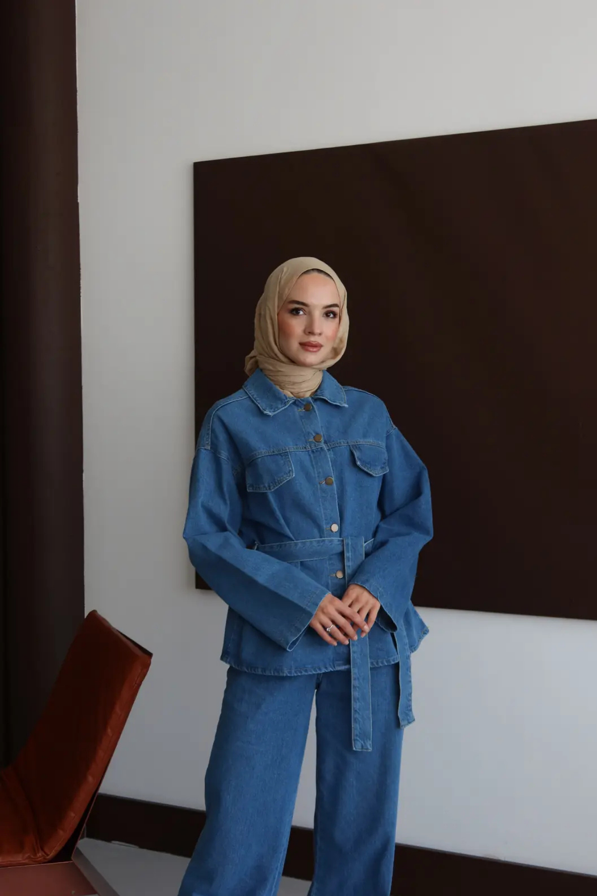 Premium Kot Takım Açık Mavi
