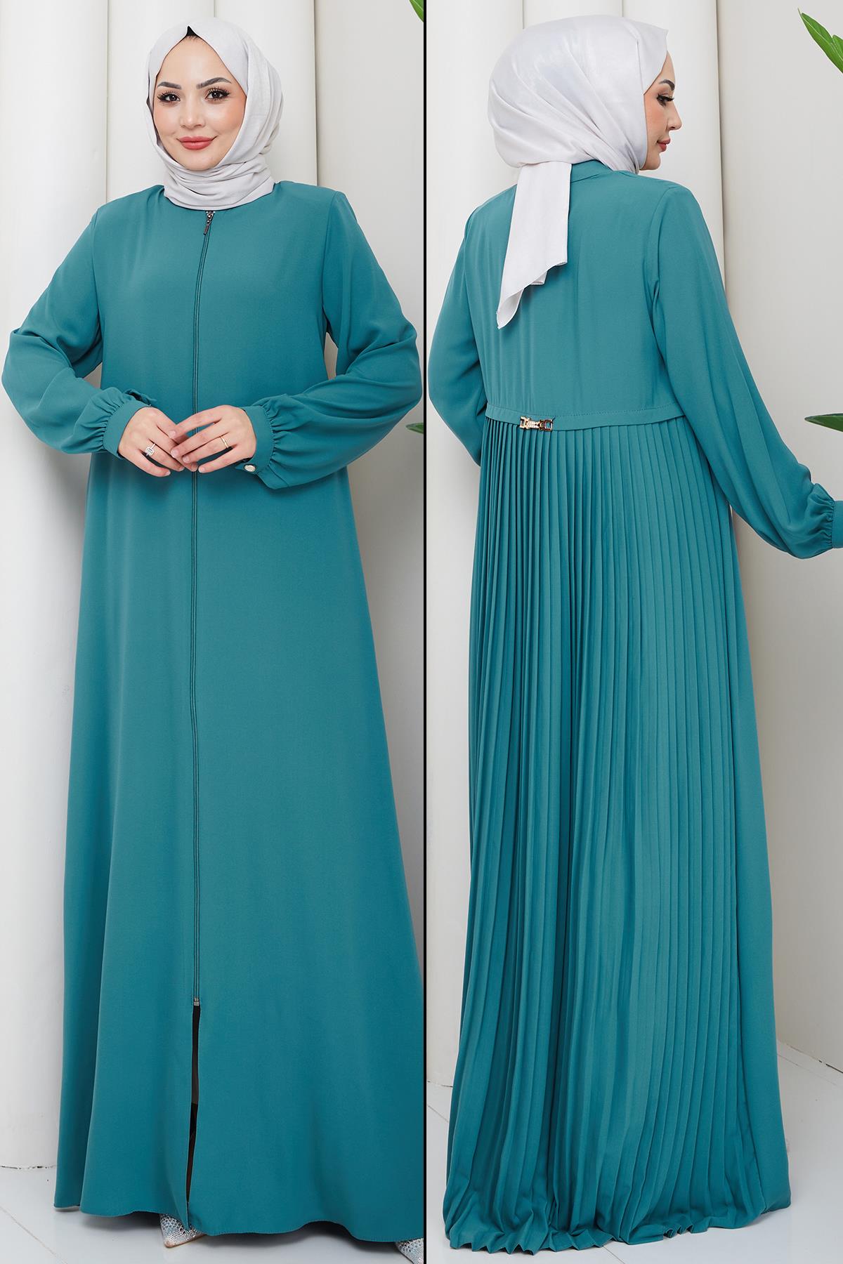 Arkası Piliseli Ferace Mint HM2906