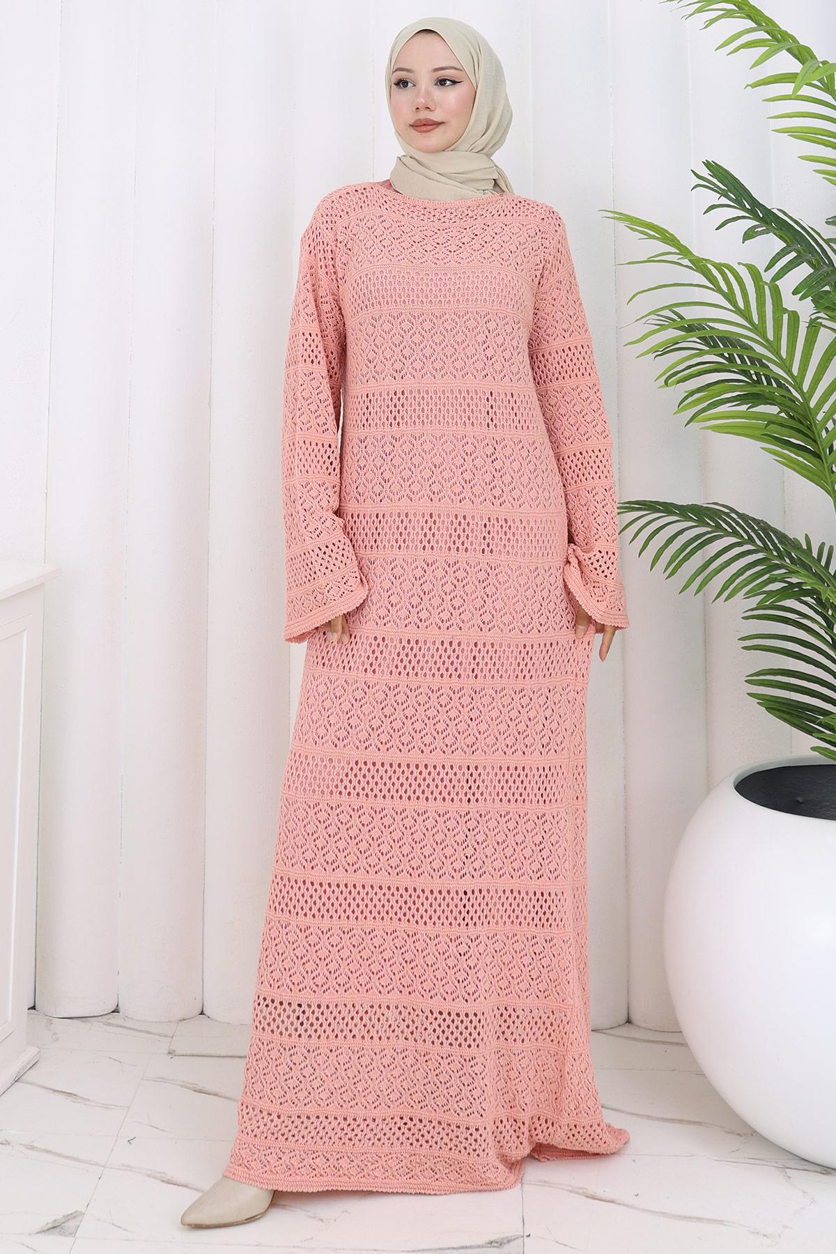 Astarlı Ajur Elbise Gül Kurusu HM2841