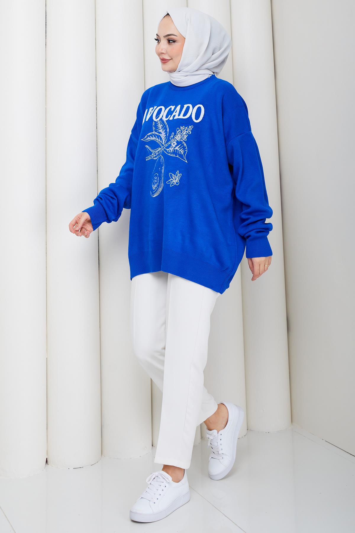 Avokado Triko Tunik Saks Rengi HM262620