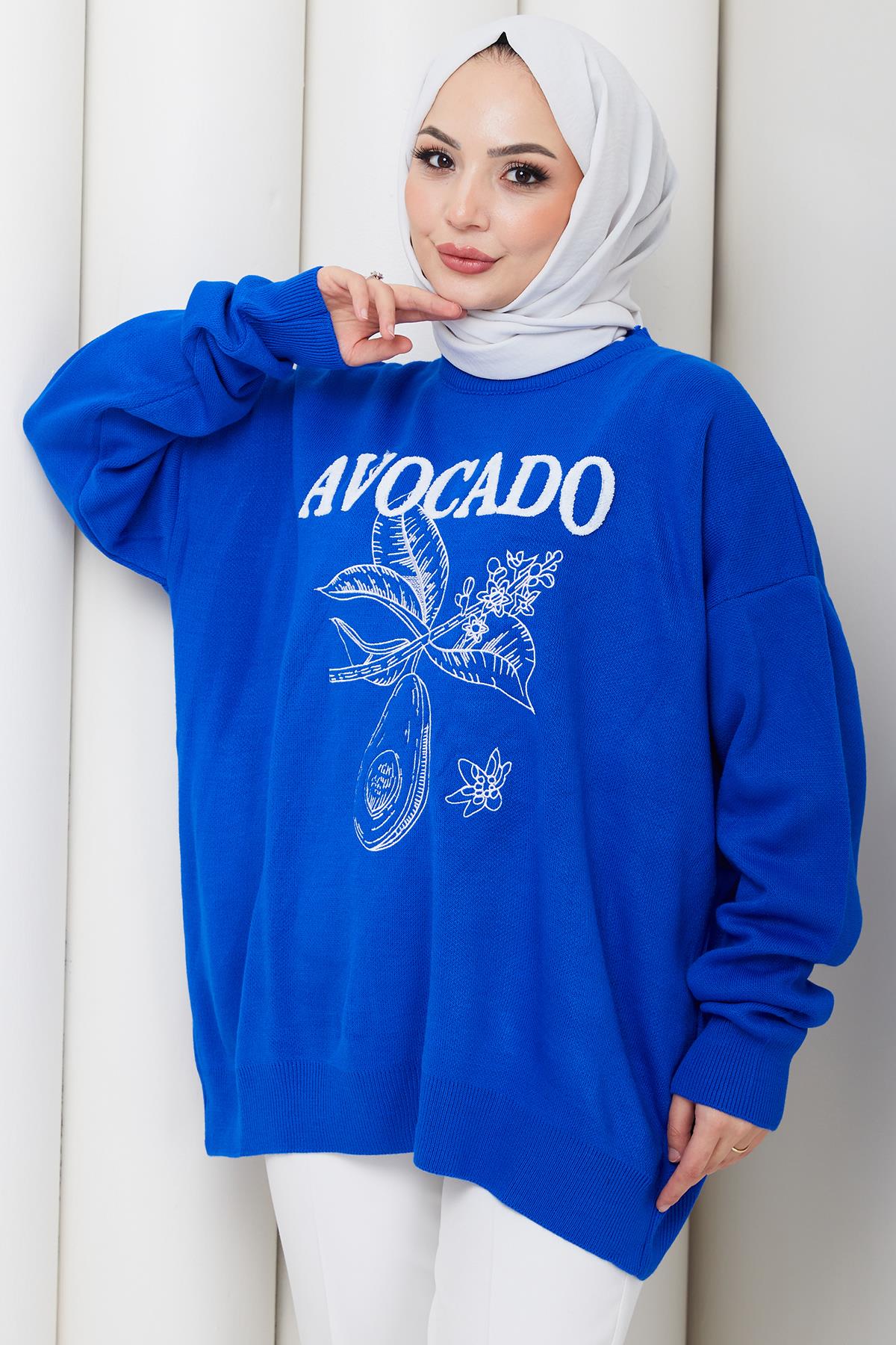 Avokado Triko Tunik Saks Rengi HM262620