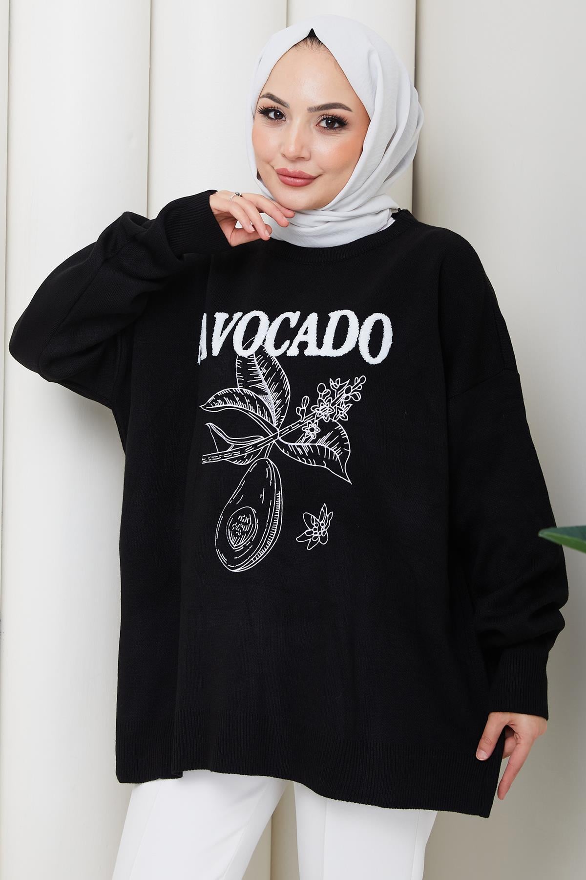 Avokado Triko Tunik Siyah HM262620