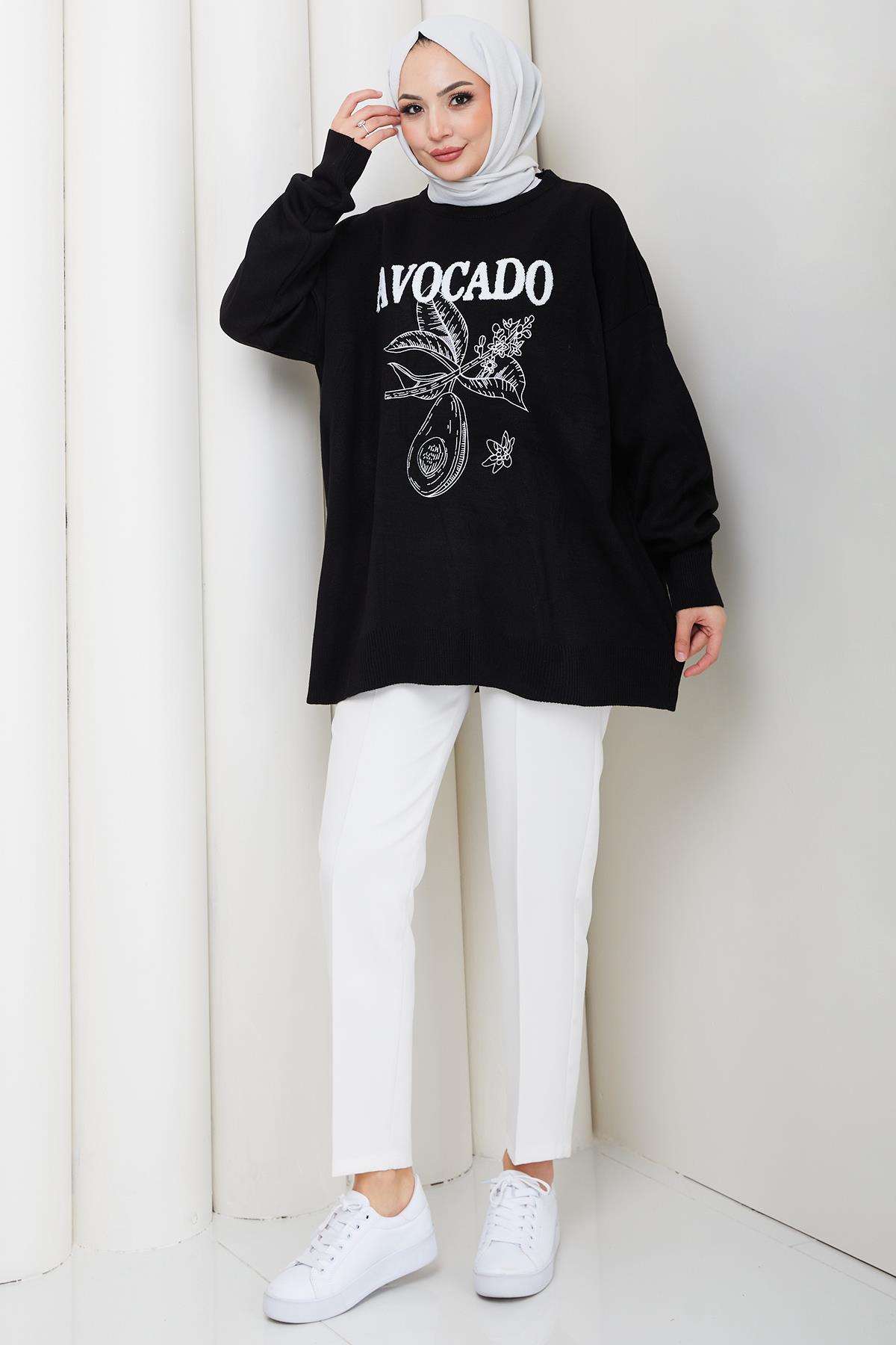 Avokado Triko Tunik Siyah HM262620