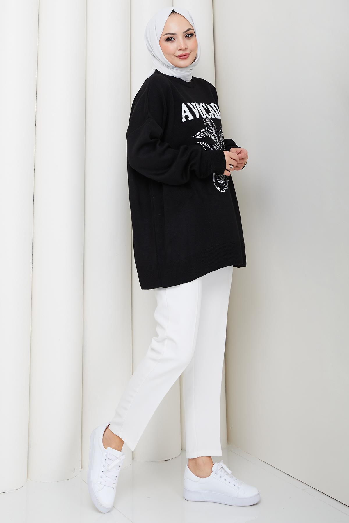 Avokado Triko Tunik Siyah HM262620