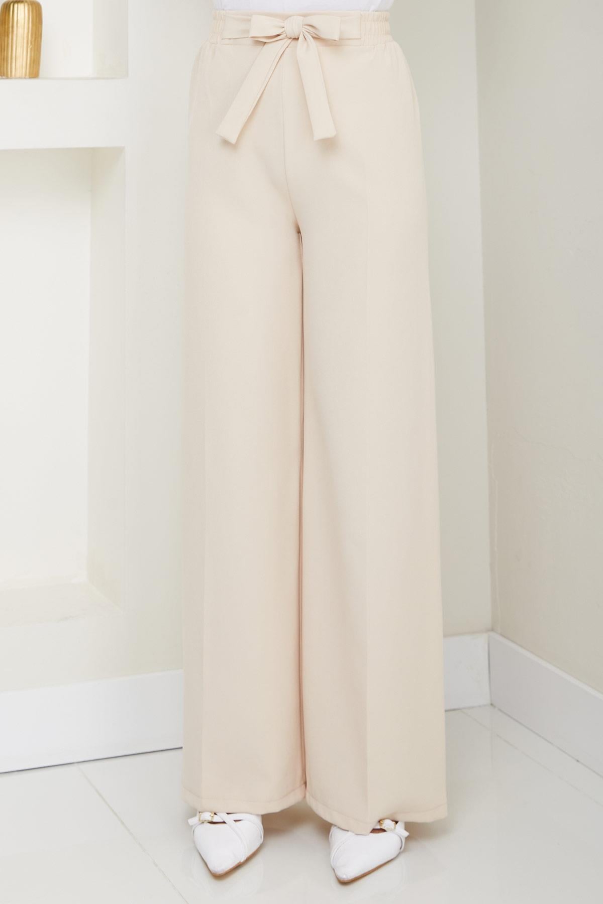 Bağlamalı Pantolon Bej HM2782