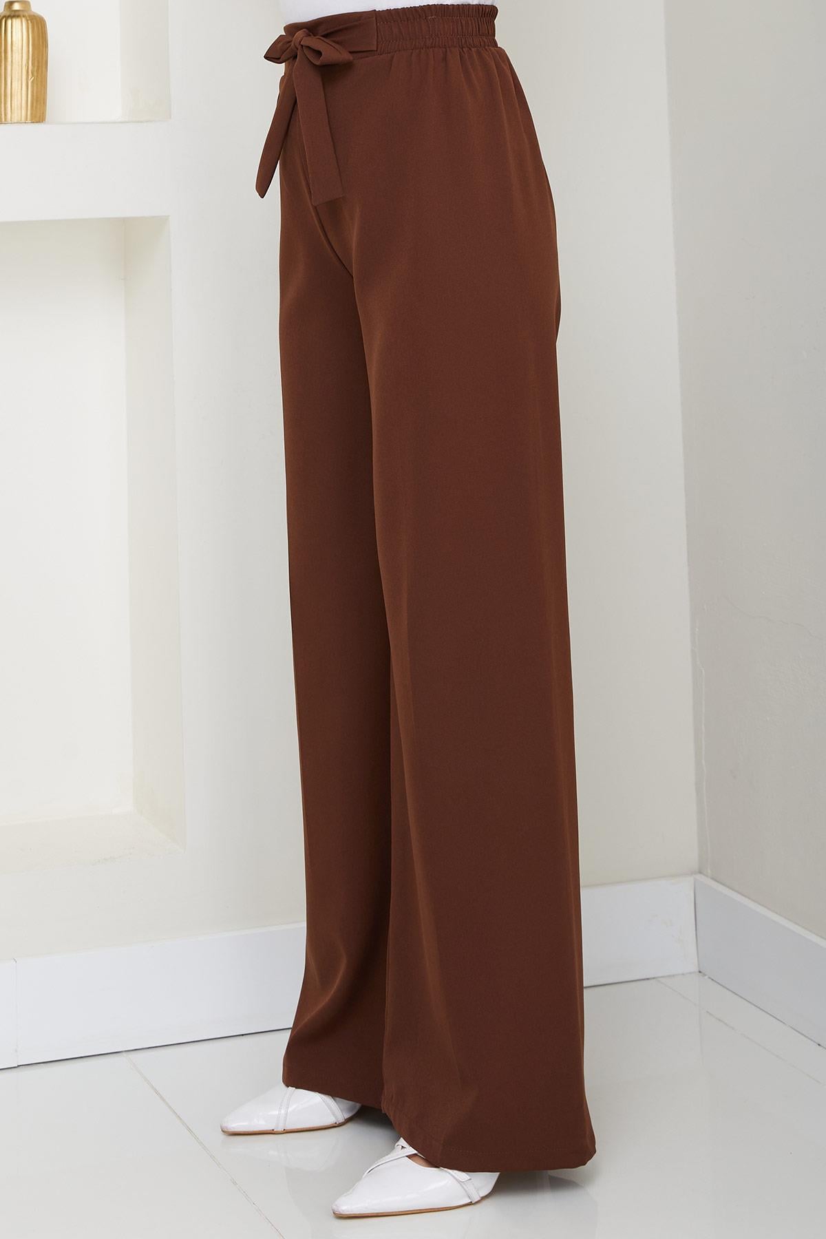 Bağlamalı Pantolon Kahverengi HM2782