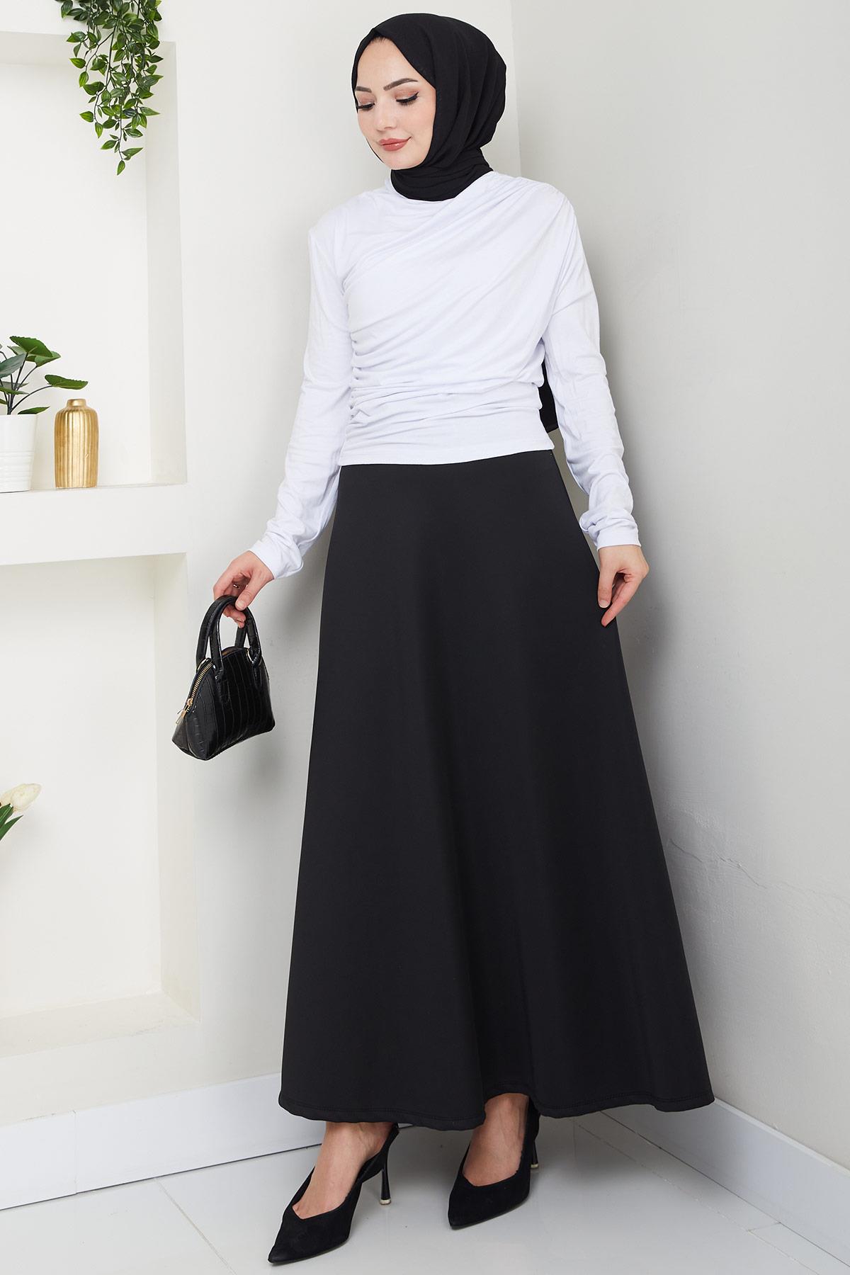 Balıkçı Yaka Büzgü Detaylı Body Beyaz HM2694