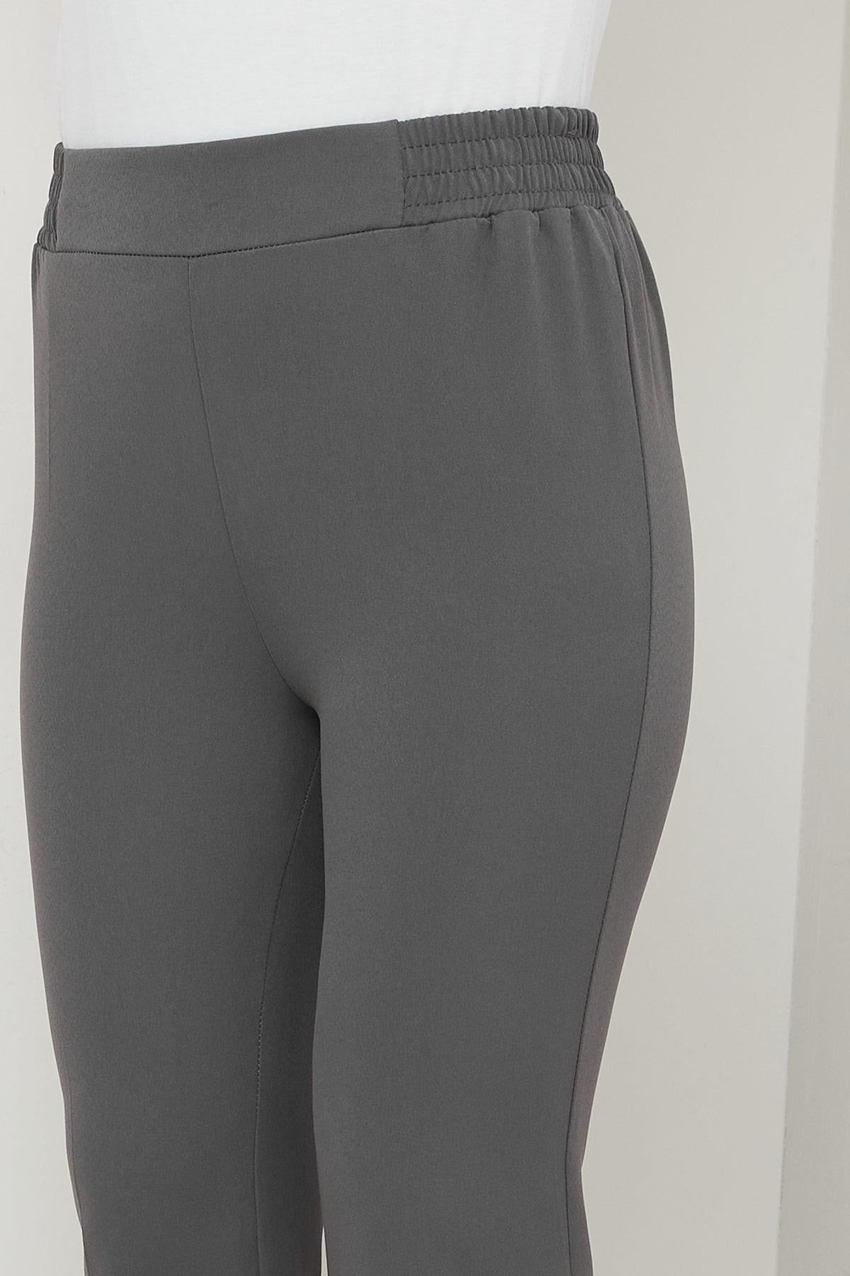 Beli Lastikli İspanyol Paça Kumaş Pantolon Füme HM2781