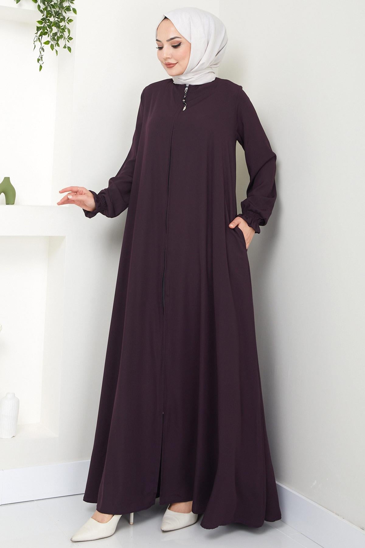 Büyük Beden Mevlana Ferace Mürdüm HM02153
