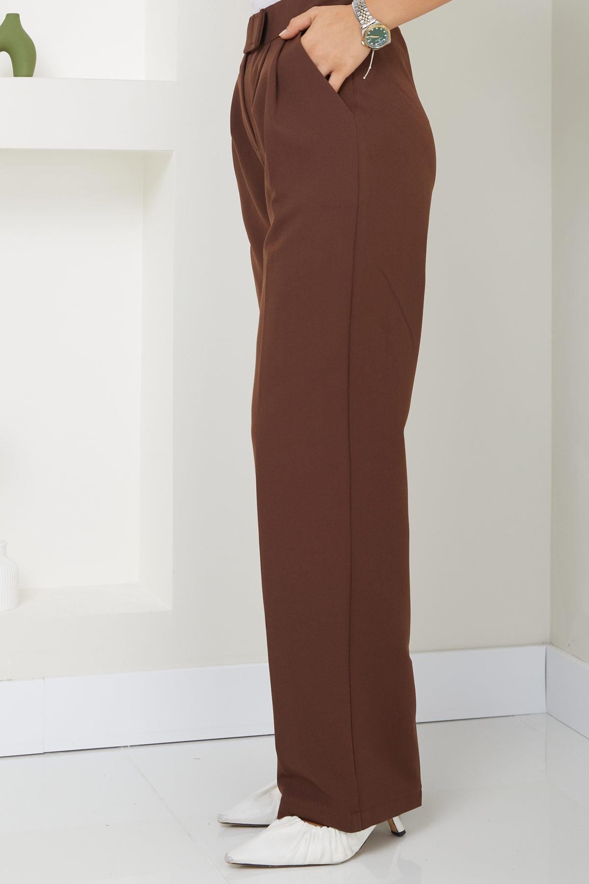 Cırtlı Pantolon Kahverengi HM2486