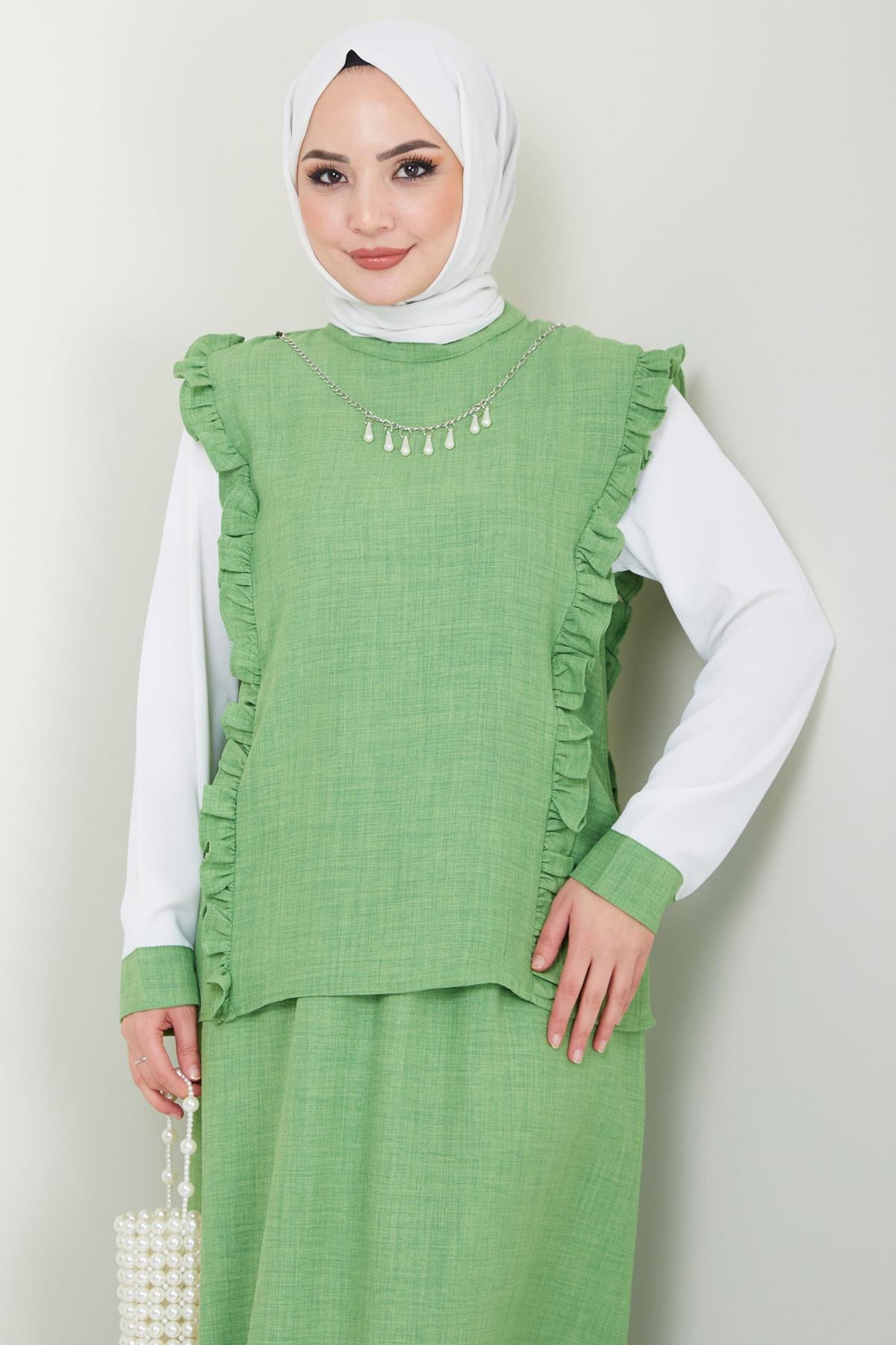 Elisa Etekli Takım Fıstık Yeşili HM2397