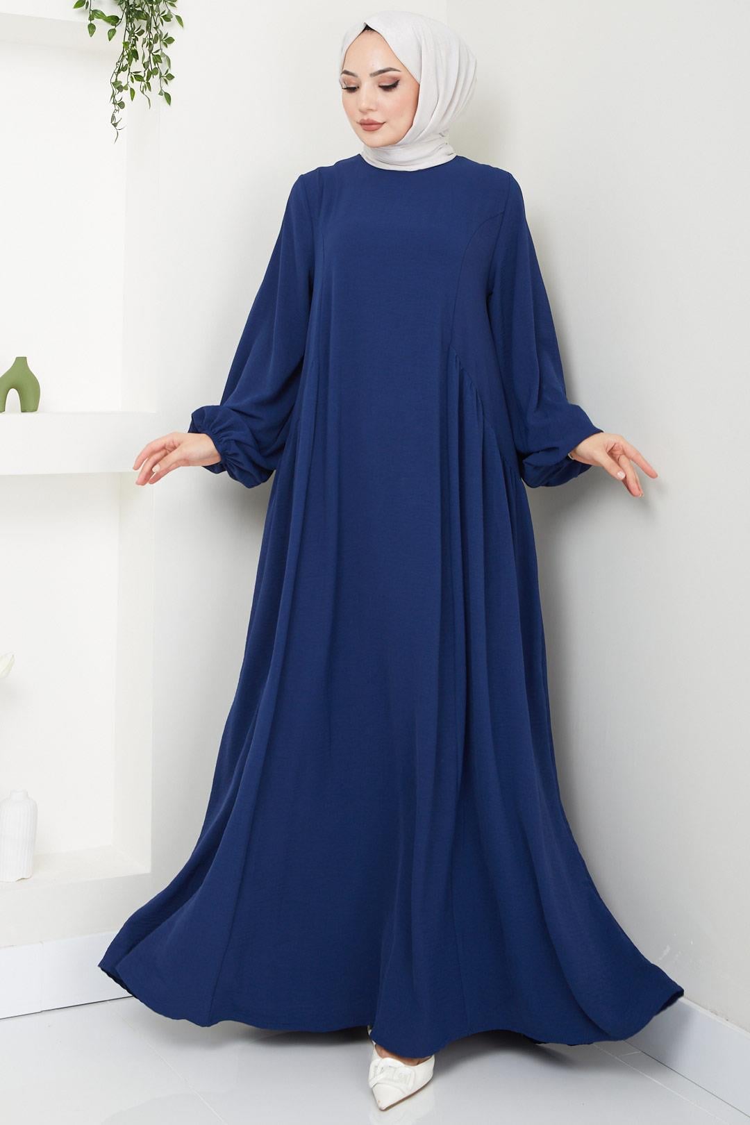 Eva Ayrobin Tesettür Elbise Lacivert HM2454