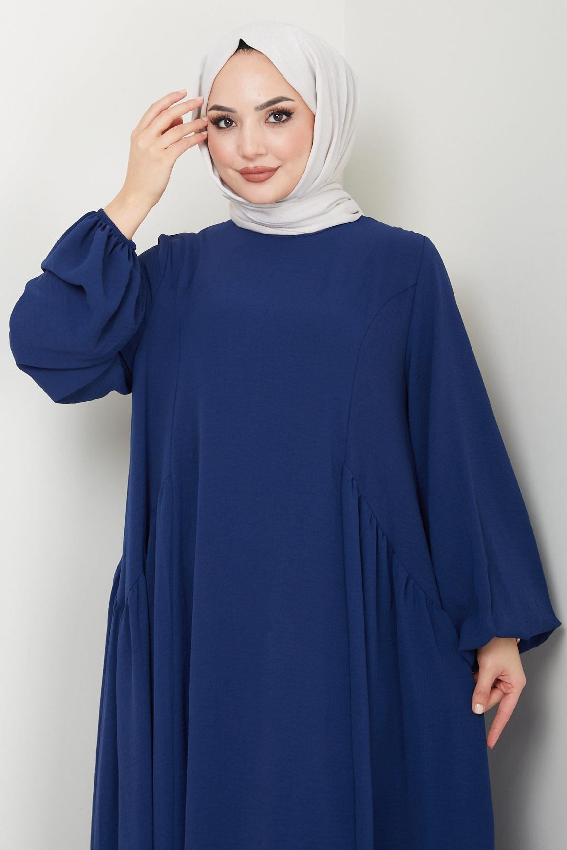 Eva Ayrobin Tesettür Elbise Lacivert HM2454