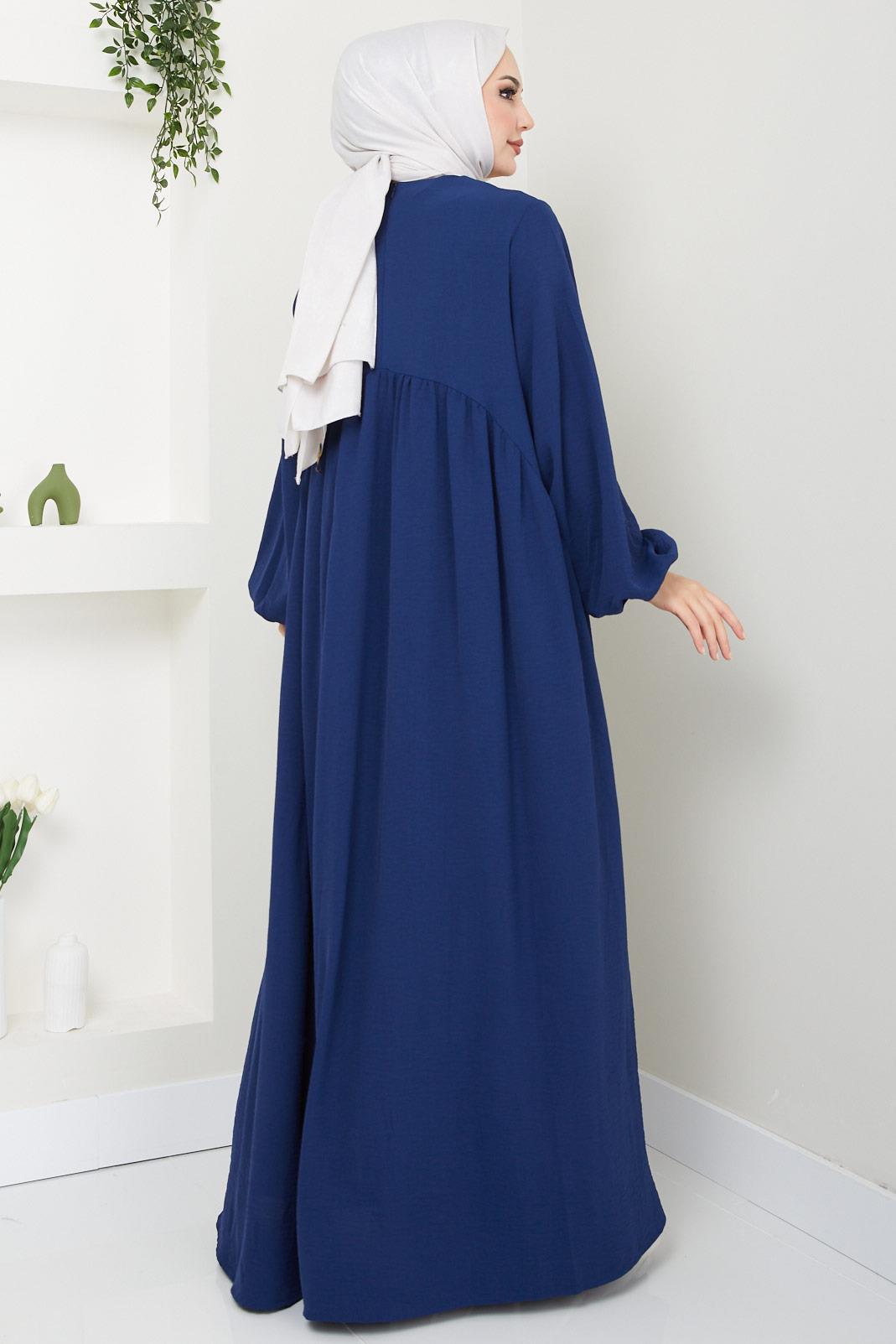 Eva Ayrobin Tesettür Elbise Lacivert HM2454
