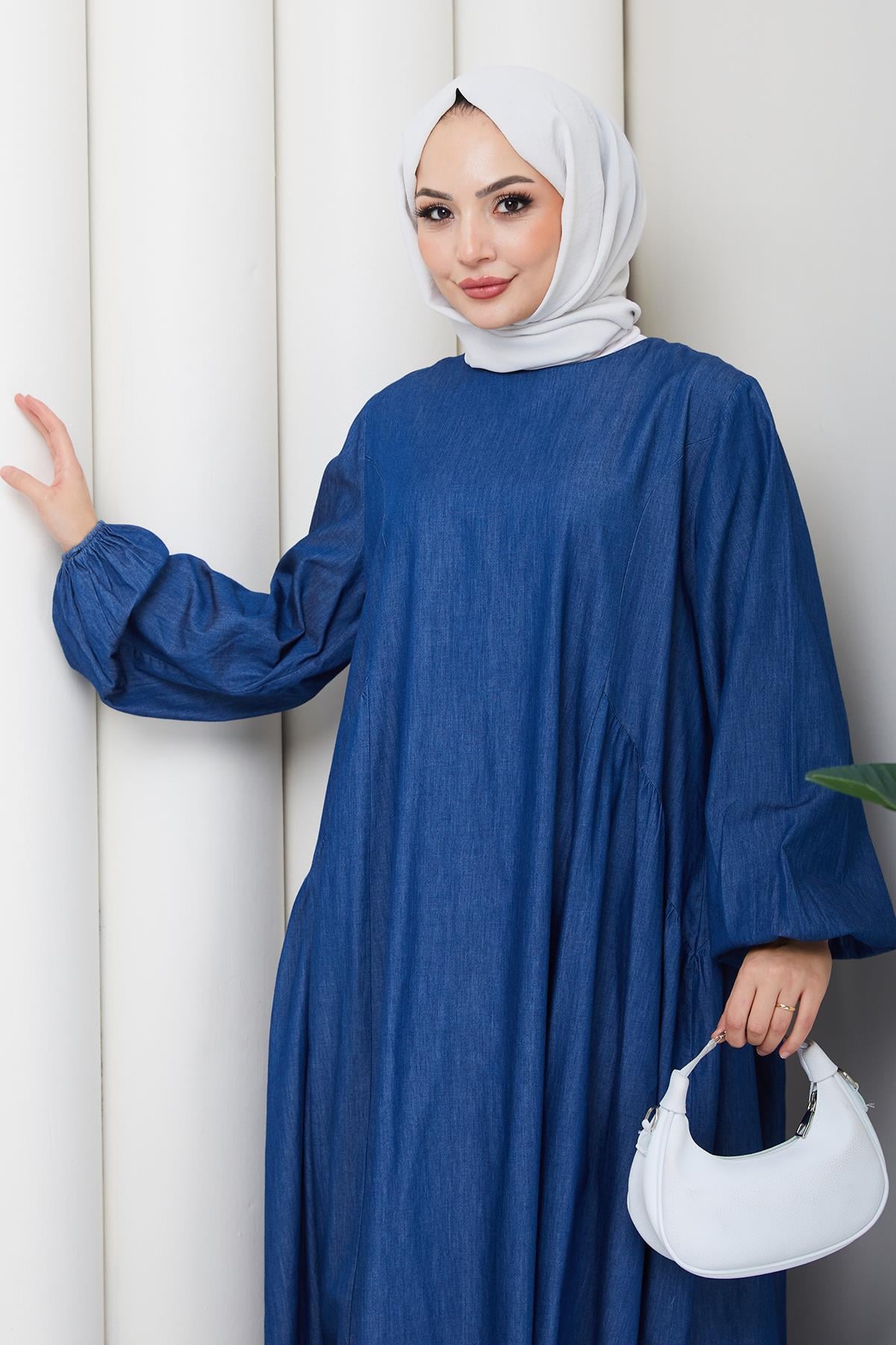 Eva Kot Elbise Koyu Mavi HM262751