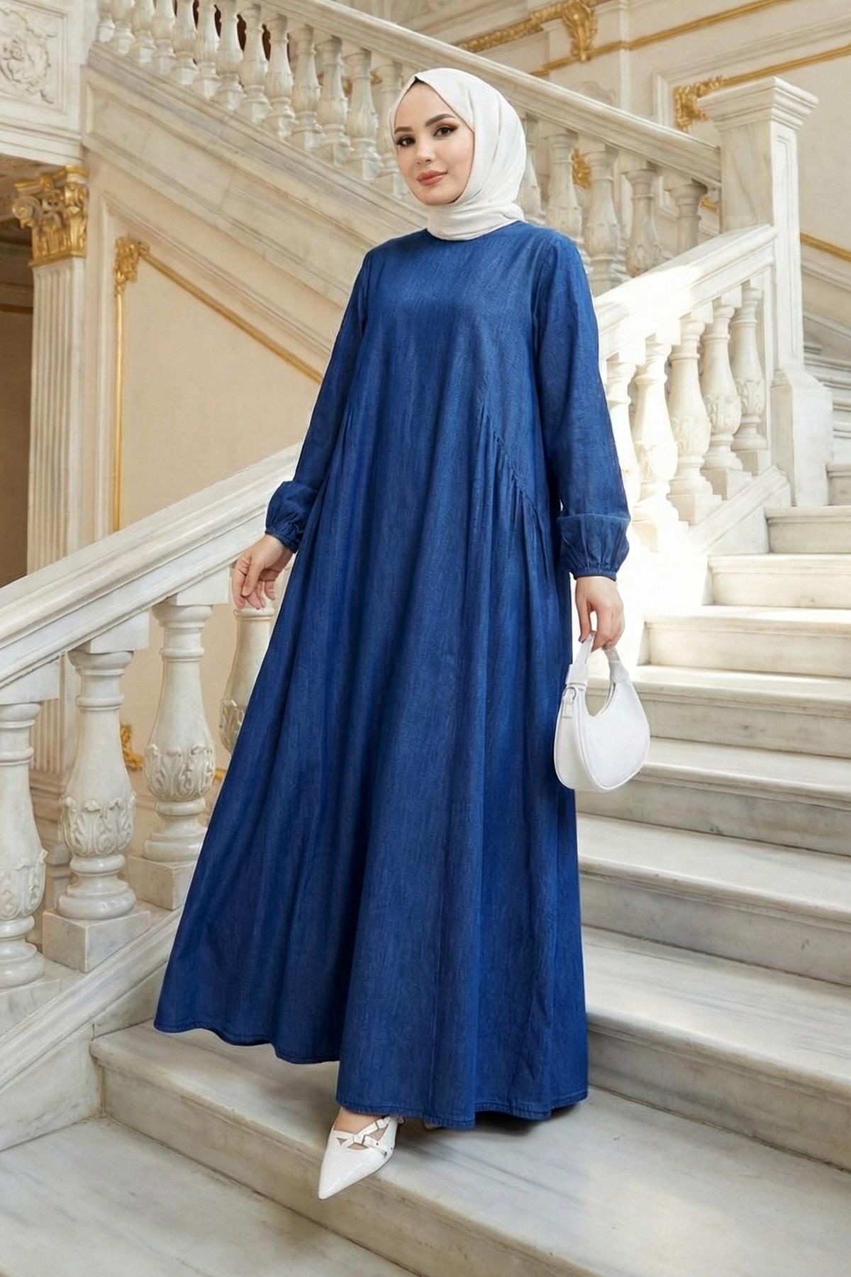 Eva Kot Elbise Koyu Mavi HM262751