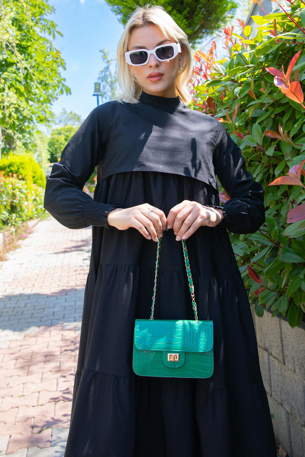 Kat Kat Elbise Siyah