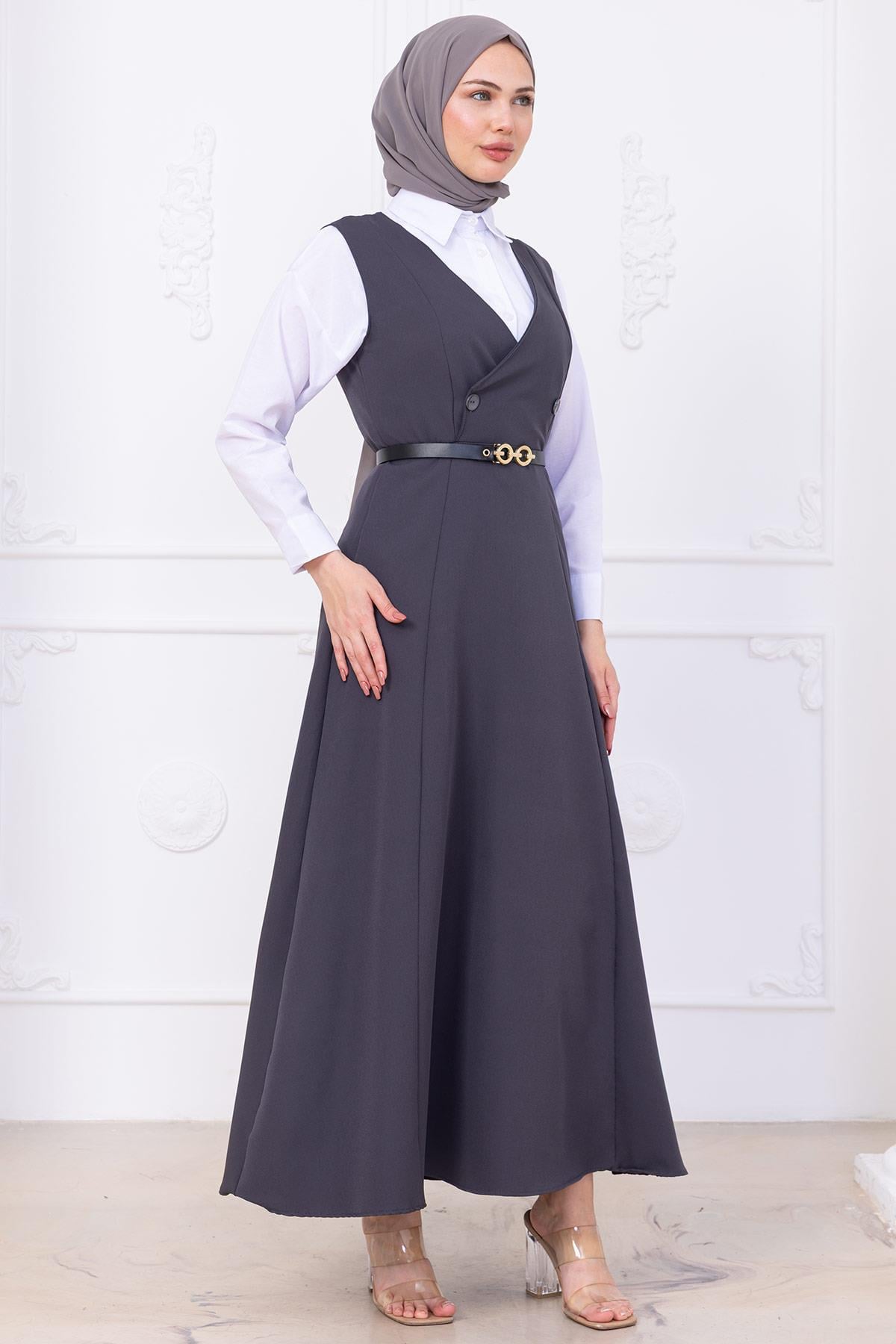 Kemerli Düğmeli Jile Füme HM2741