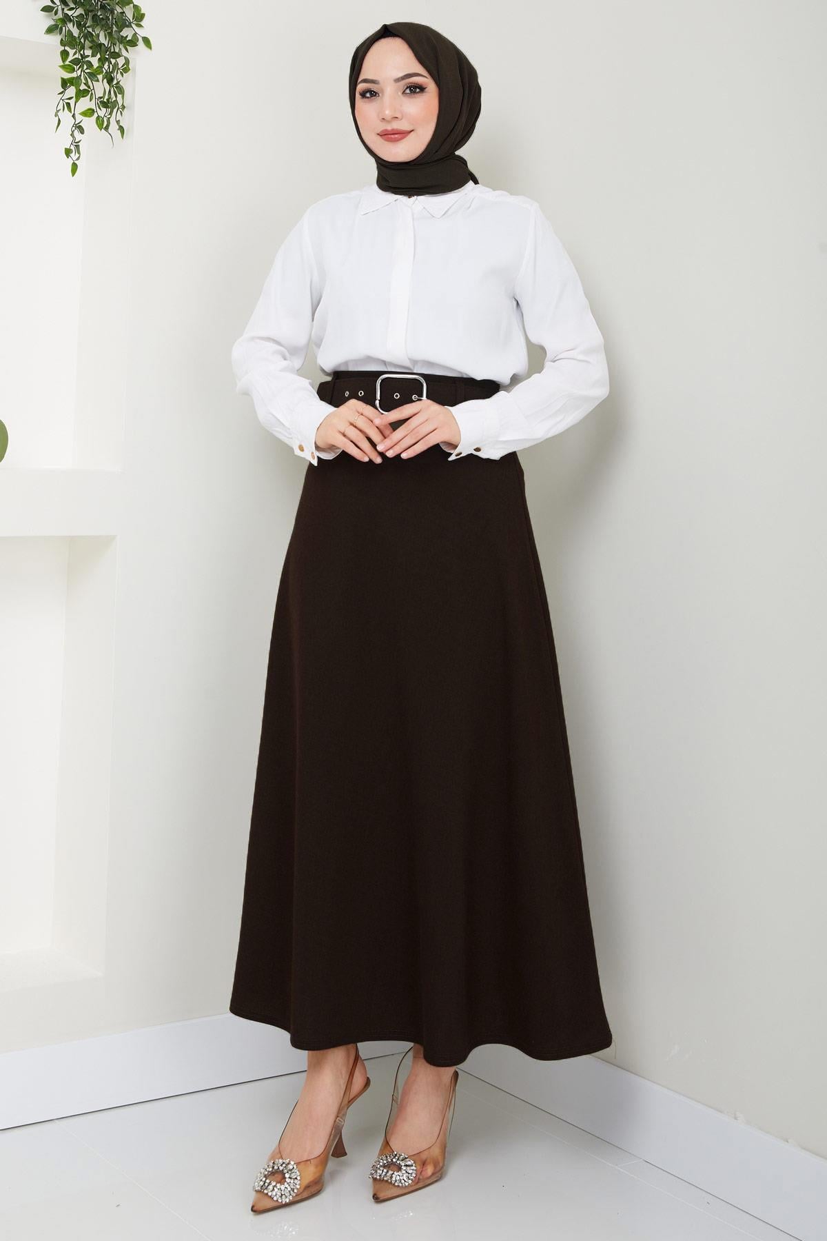 Kemerli Mevlana Etek Acı Kahve HM2370