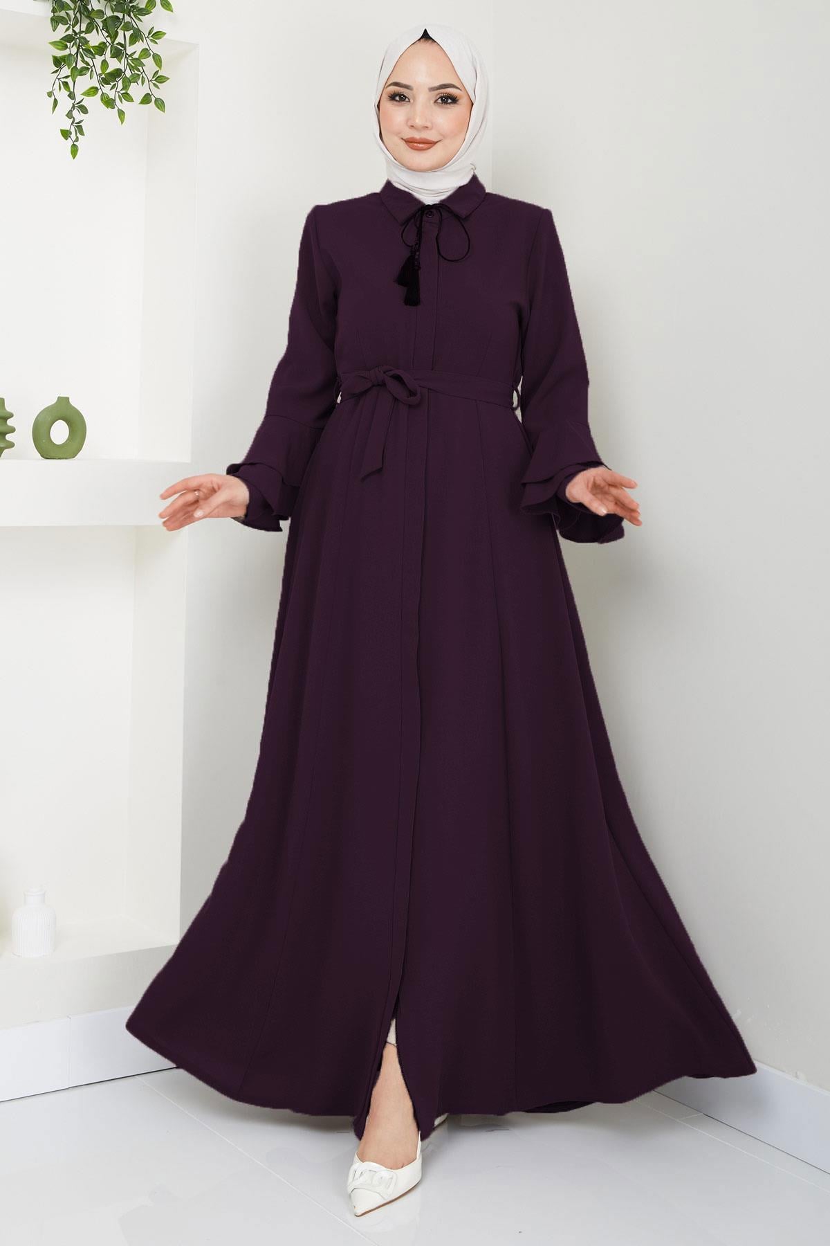 Kolu Volanlı Ferace Mürdüm HM2393