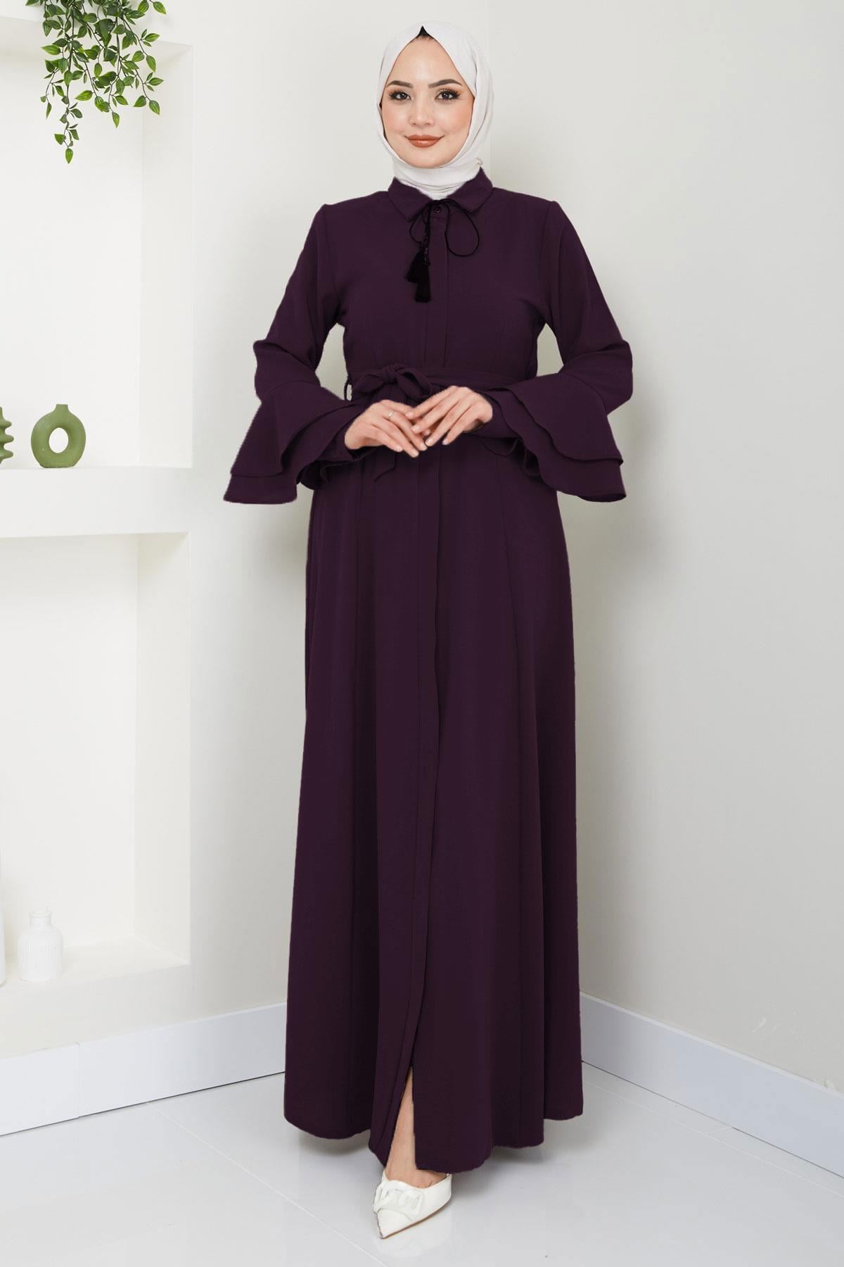 Kolu Volanlı Ferace Mürdüm HM2393