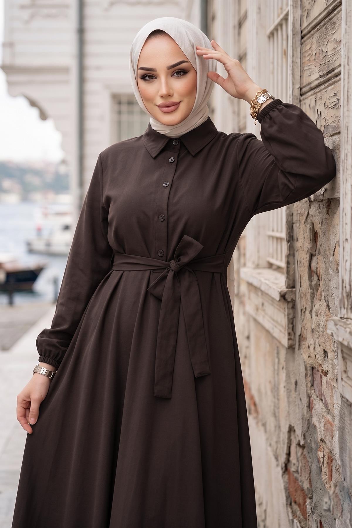 Kuşaklı Mevlana Elbise Acı Kahve HM2105
