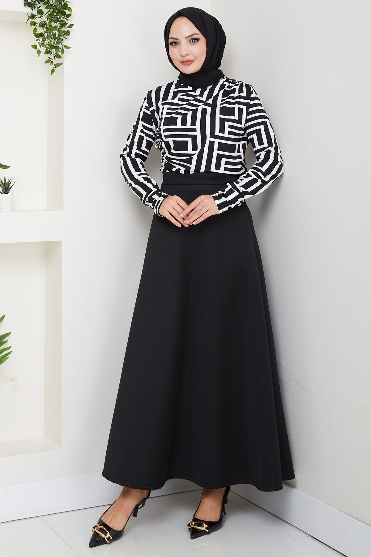 Labirent Desenli Drapeli Body Beyaz HM2828