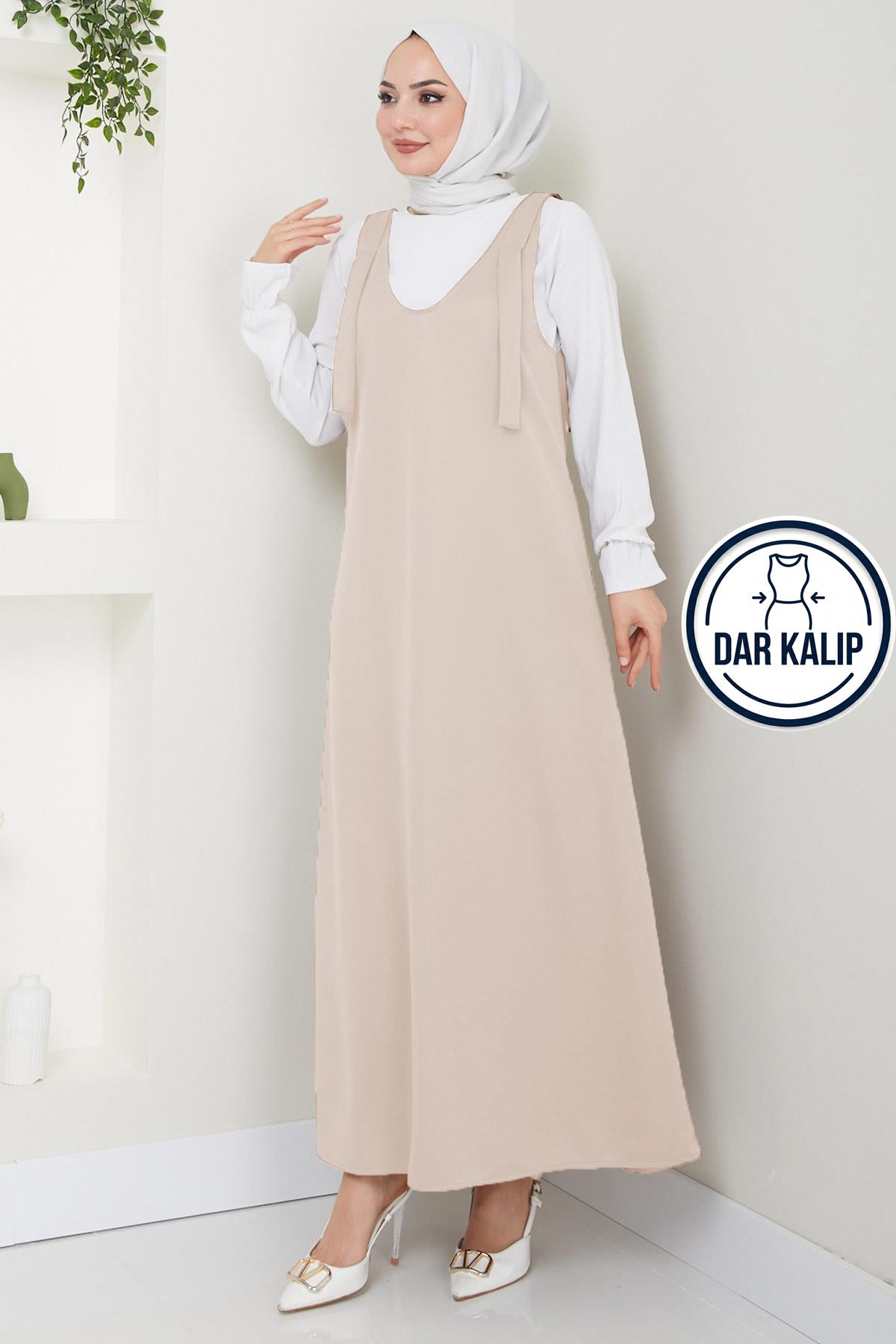 Nehir Örme Jile Elbise Bej HM2389