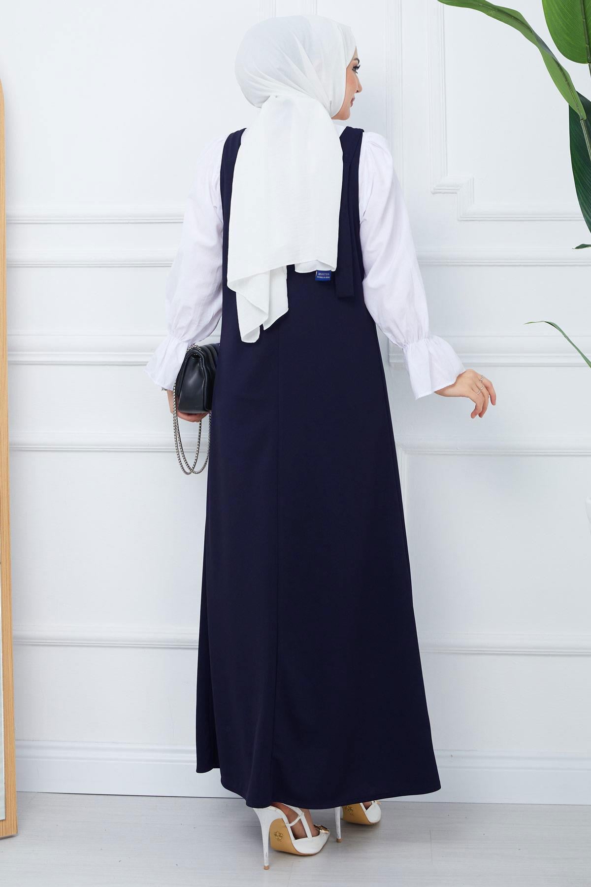 Nehir Örme Jile Elbise Lacivert HM2389