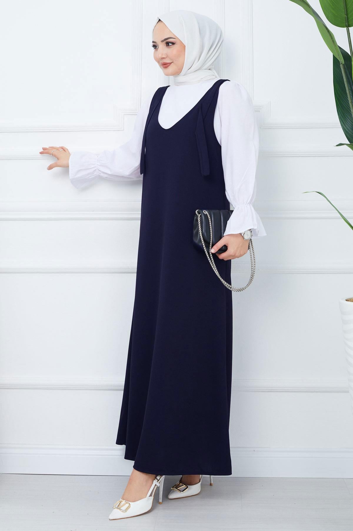 Nehir Örme Jile Elbise Lacivert HM2389