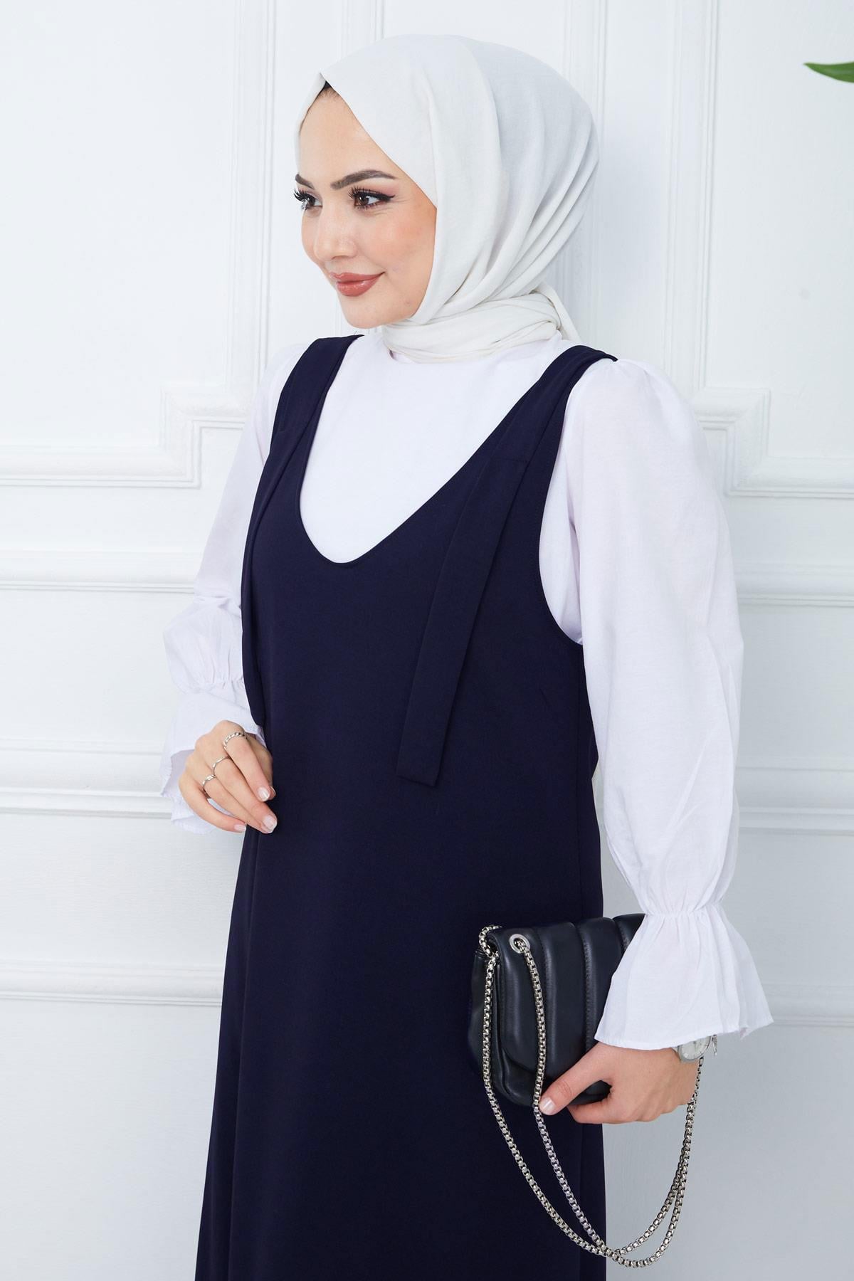 Nehir Örme Jile Elbise Lacivert HM2389