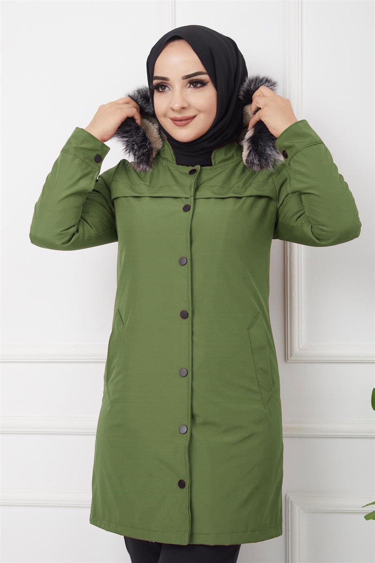 Önü Çıtçıtlı Bondit Mont Haki HM2090