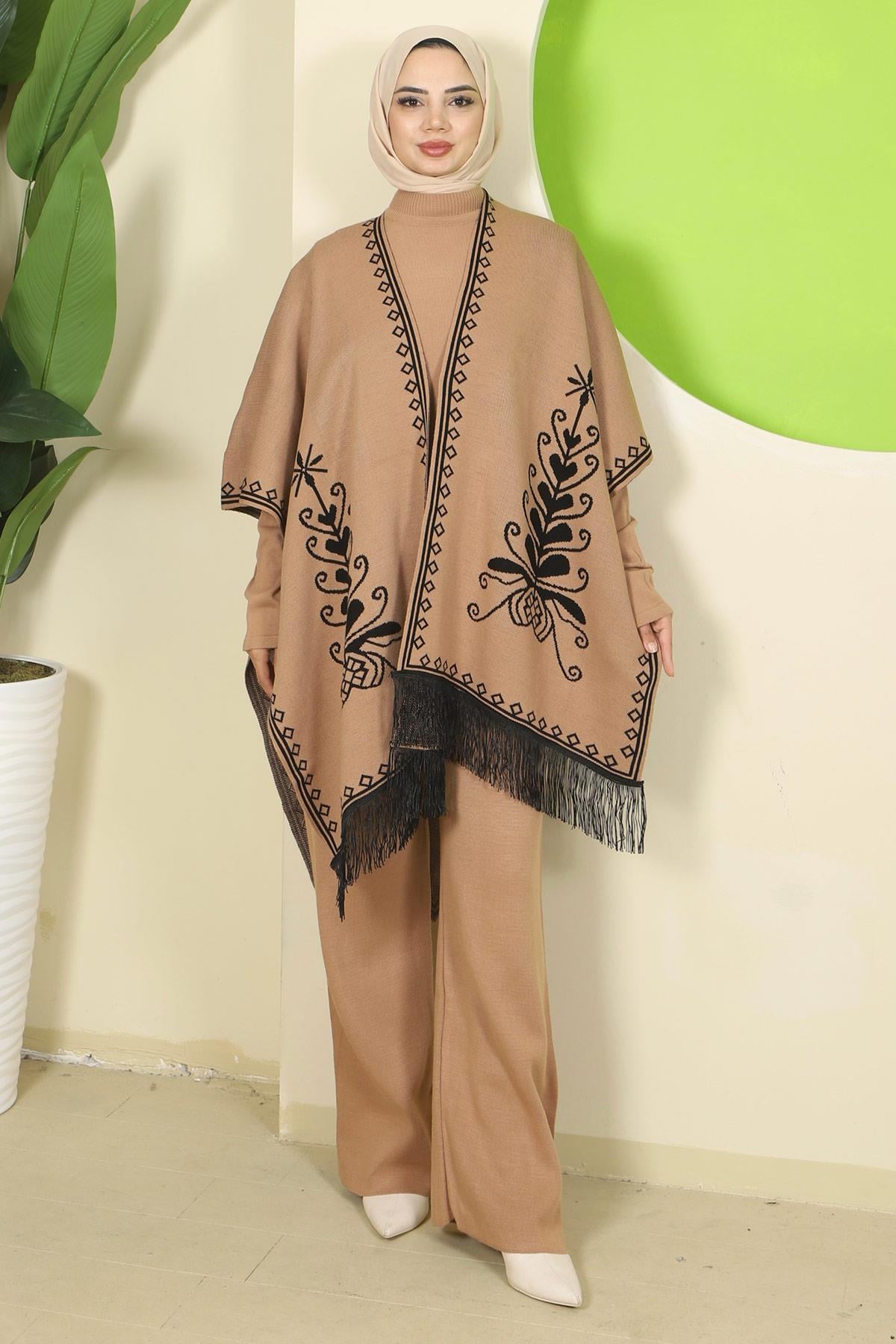 Pançolu Üçlü Triko Takım Camel HM2814