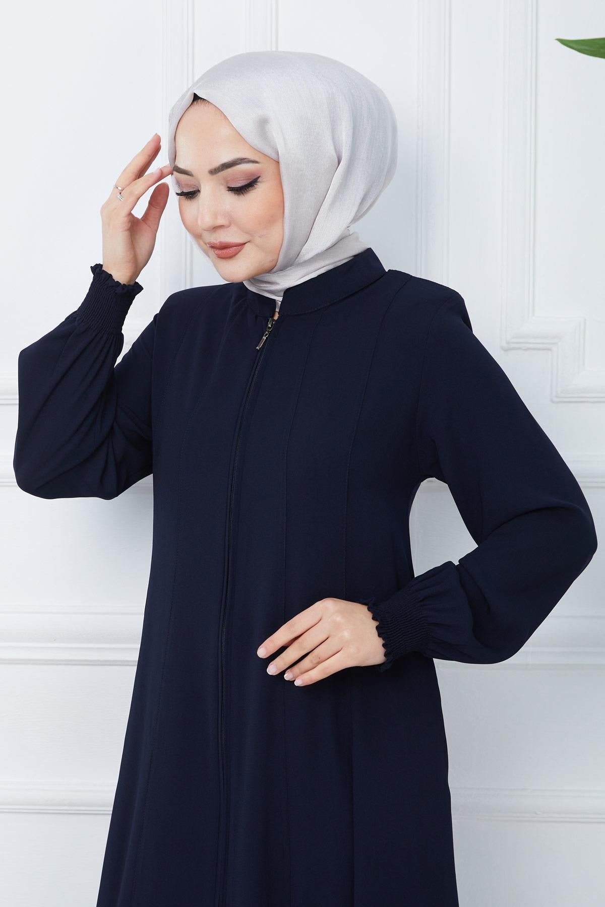 Parçalı Battal Beden Mevlana Ferace Lacivert HM02362