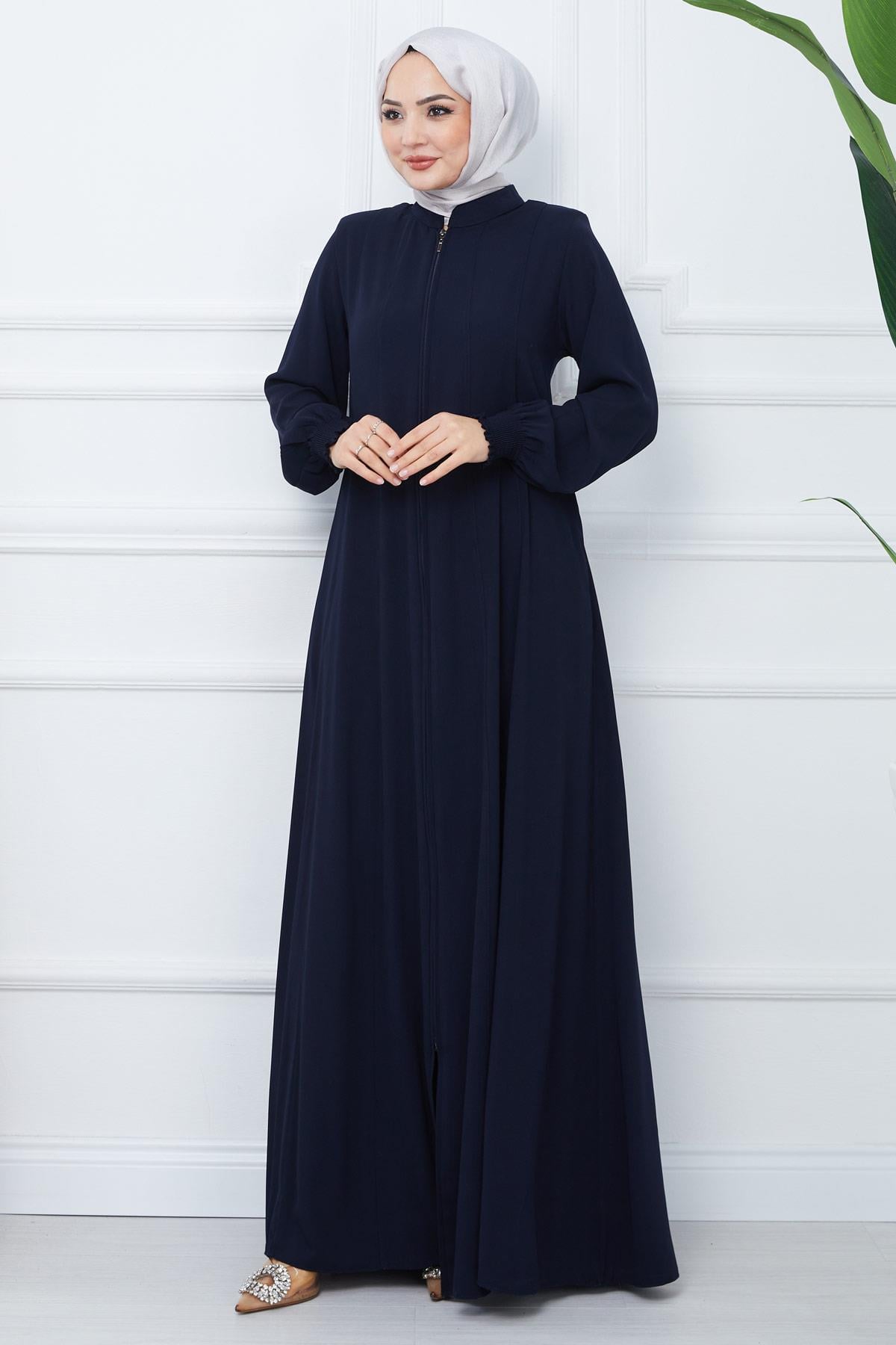 Parçalı Battal Beden Mevlana Ferace Lacivert HM02362