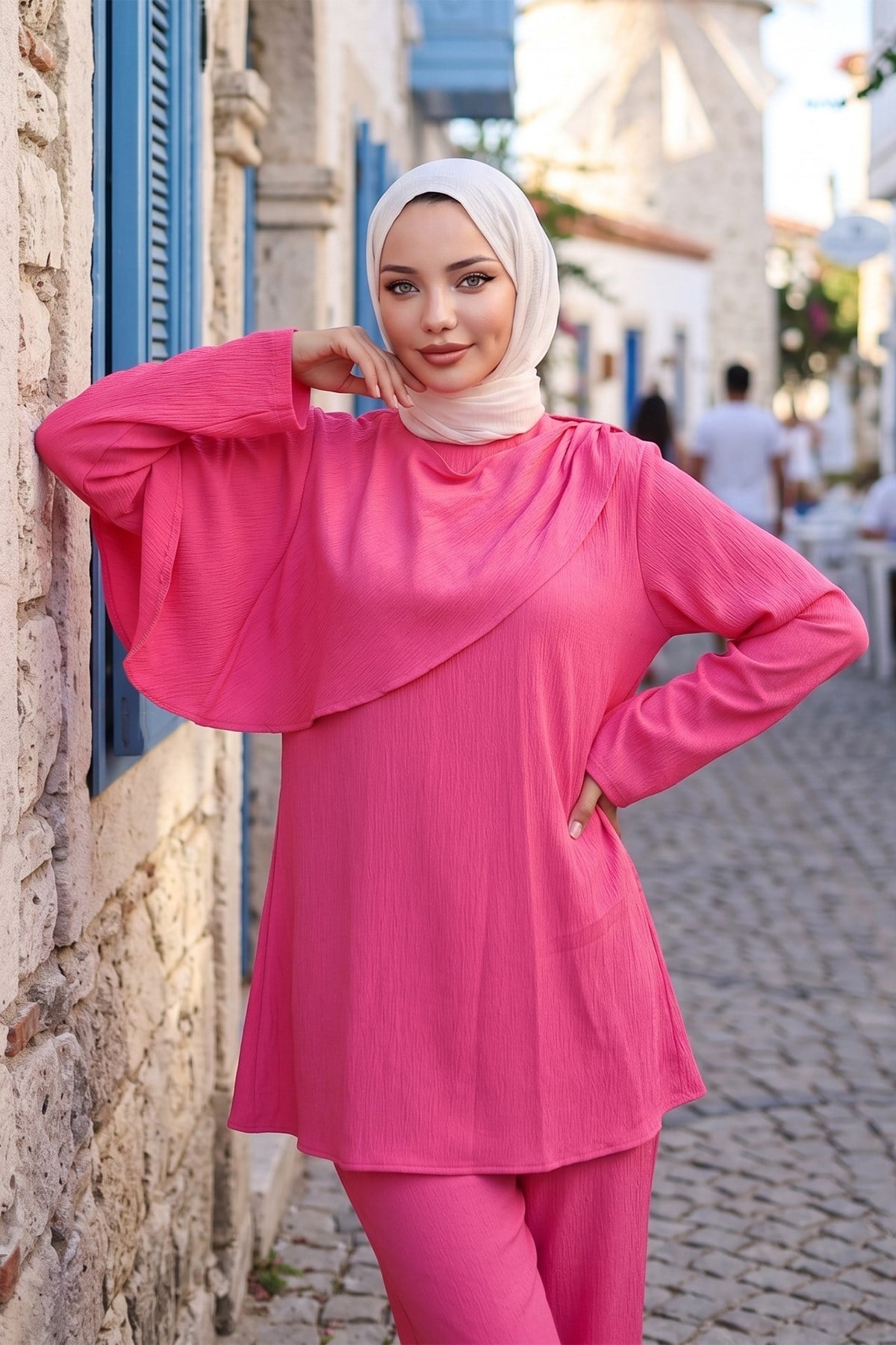 Pelerinli İkili Takım Fuşya HM2936