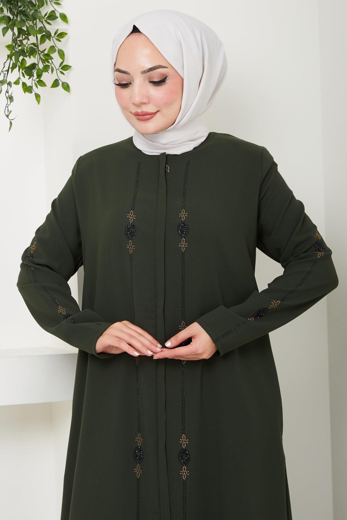 Simge Taşlı Ferace Haki HM2480