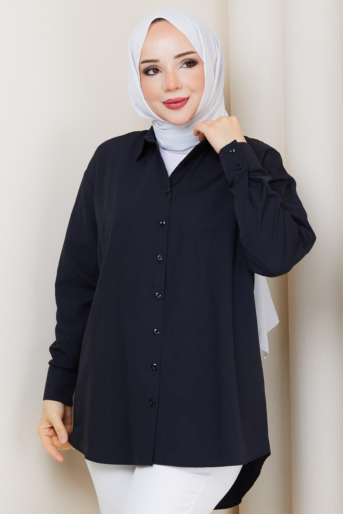 Tesettür Gömlek Siyah HM2894