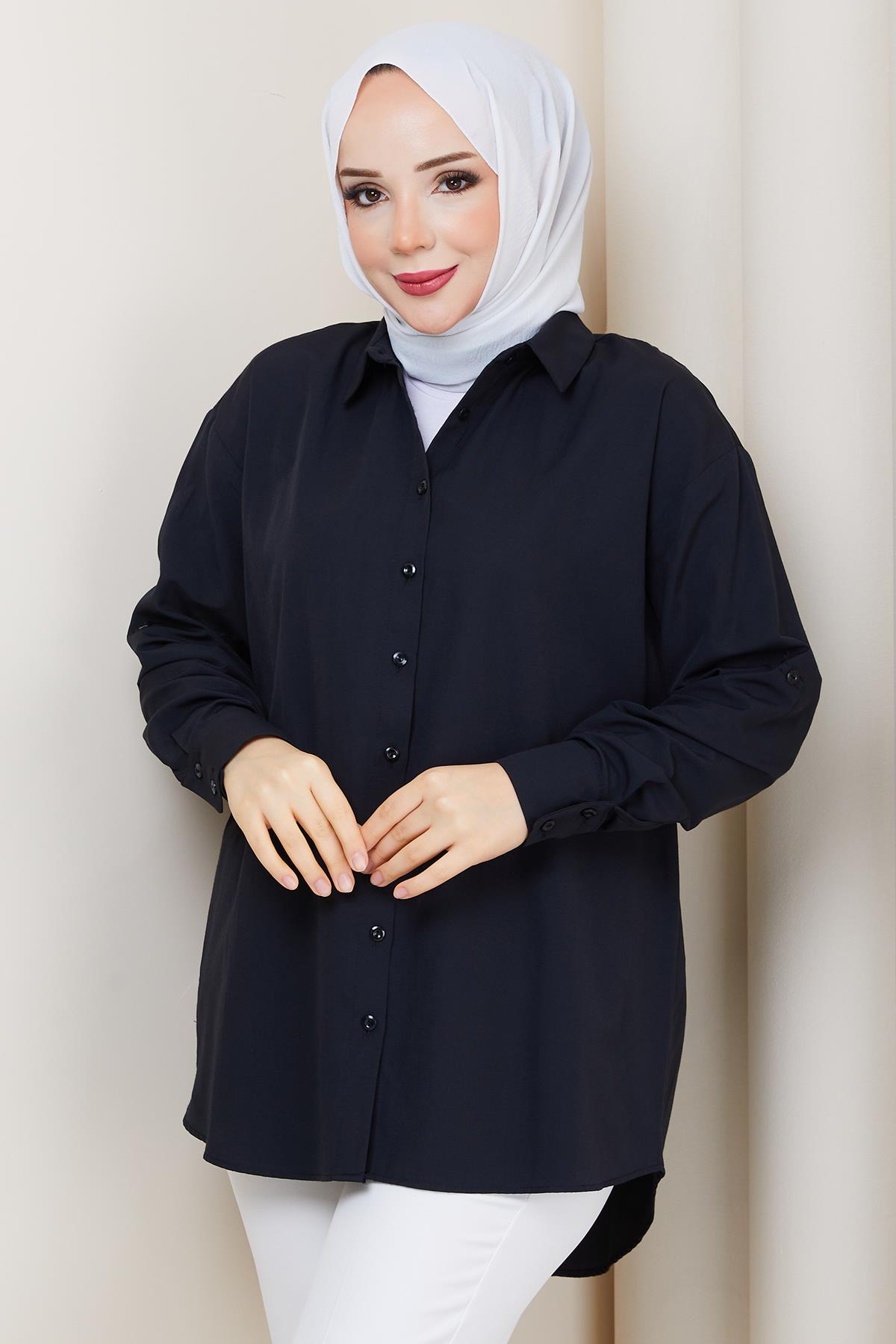 Tesettür Gömlek Siyah HM2894