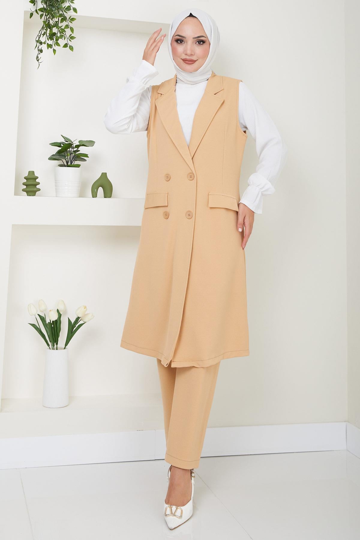 Yelekli İkili Takım Camel HM2497