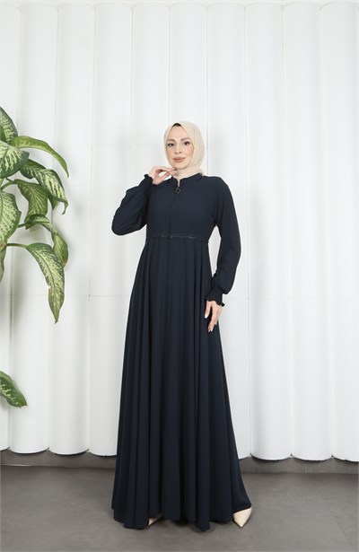 Beli Dantelli Mevlana Ferace Lacivert HNT7011