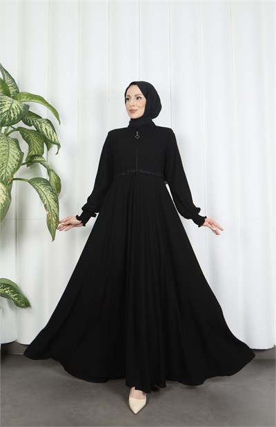 Beli Dantelli Mevlana Ferace Siyah HNT7011