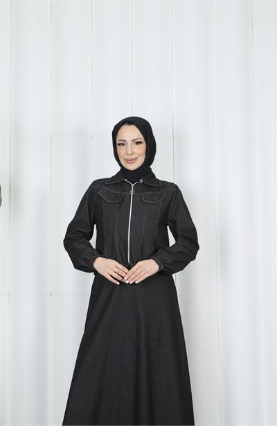Ceketli Jile Elbise Tansel Kot Takım Siyah  HNT8552