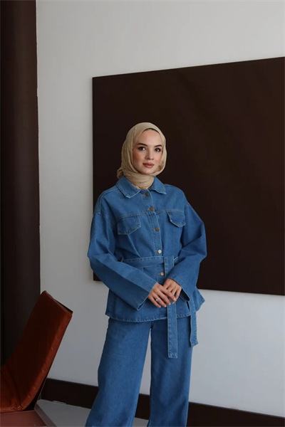 Premium Kot Takım Açık Mavi