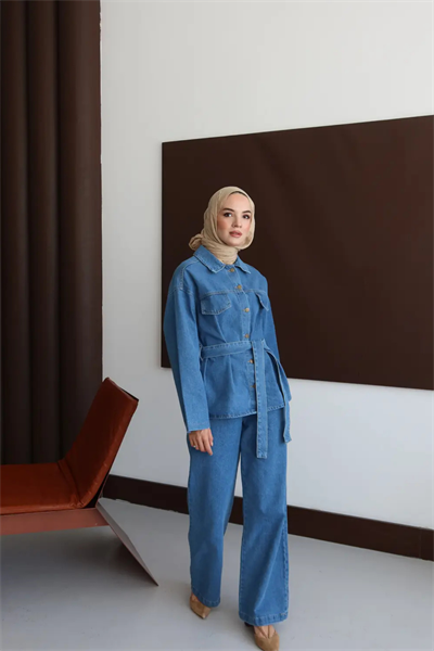 Premium Kot Takım Açık Mavi
