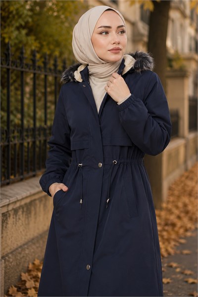 Allerli İçi Peluş Bondit Mont Lacivert HM262330