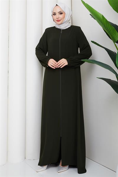 Arkası Piliseli Ferace Haki HM2906