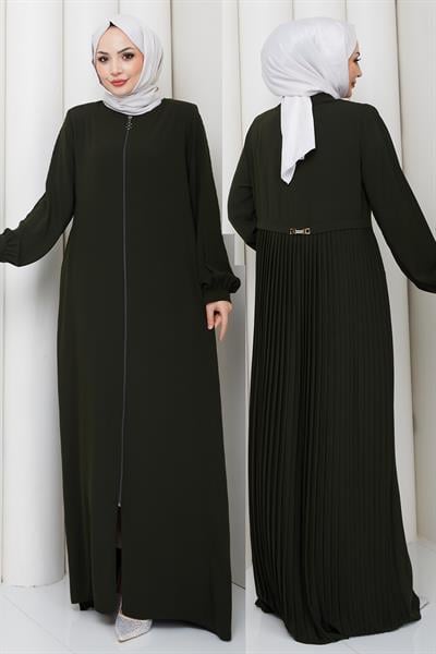 Arkası Piliseli Ferace Haki HM2906